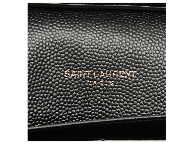 Borsa a tracolla con catena Saint Laurent Cassandra Envelope Nero Bianco - vista 12