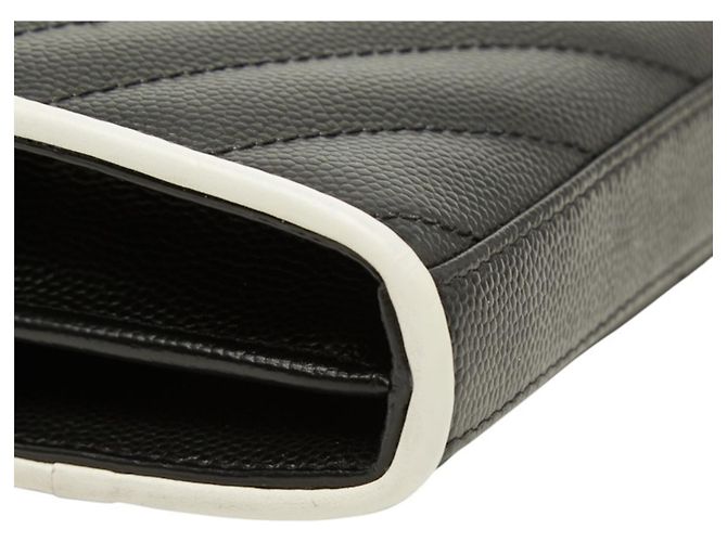 Borsa a tracolla con catena Saint Laurent Cassandra Envelope Nero Bianco - vista 5