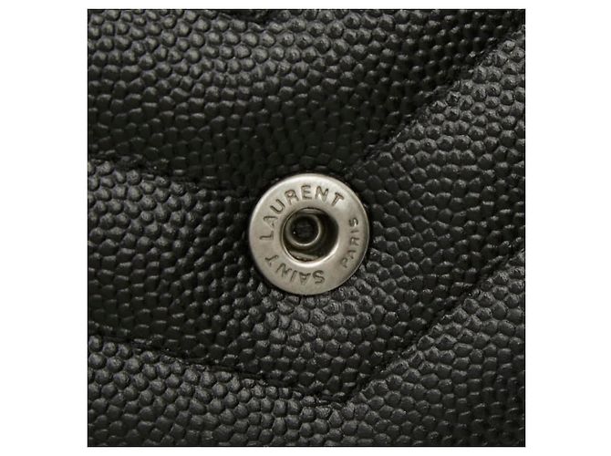 Borsa a tracolla con catena Saint Laurent Cassandra Envelope Nero Bianco - vista 9