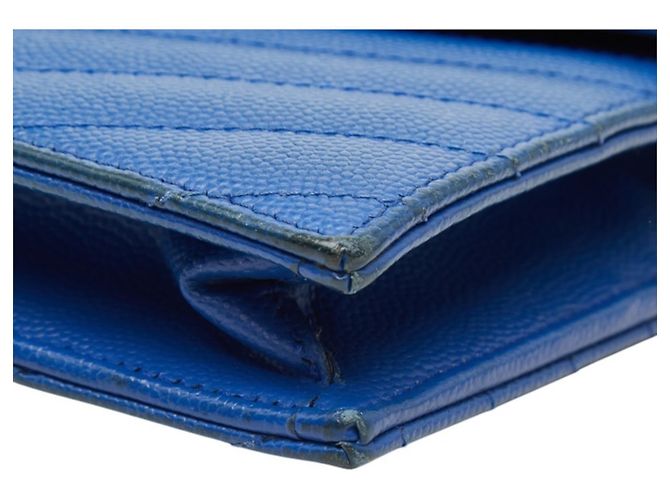Bolso de hombro con cadena Saint Laurent Cassandra Envelope Azul - vista 4