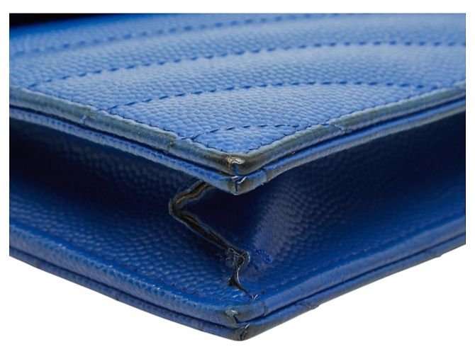 Bolso de hombro con cadena Saint Laurent Cassandra Envelope Azul - vista 5