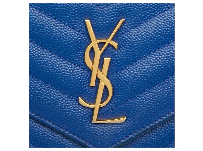 Bolso de hombro con cadena Saint Laurent Cassandra Envelope Azul - vista 7