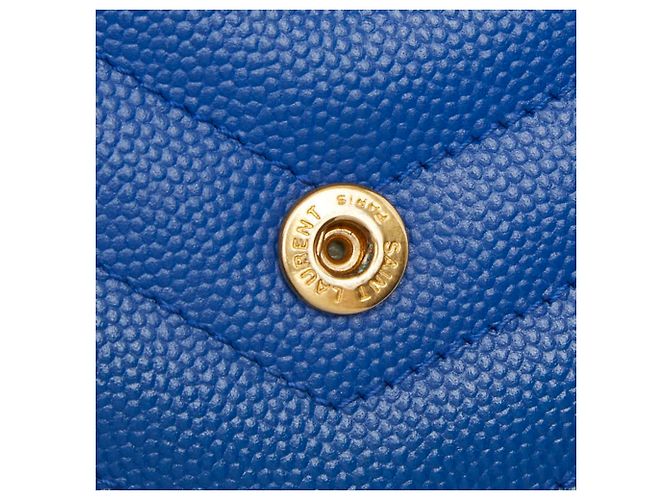 Bolso de hombro con cadena Saint Laurent Cassandra Envelope Azul - vista 8
