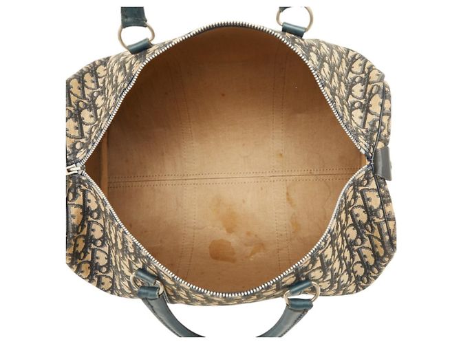 Borsa Christian Dior Dior Trotter Boston Bag Beige Blu navy - vista 10