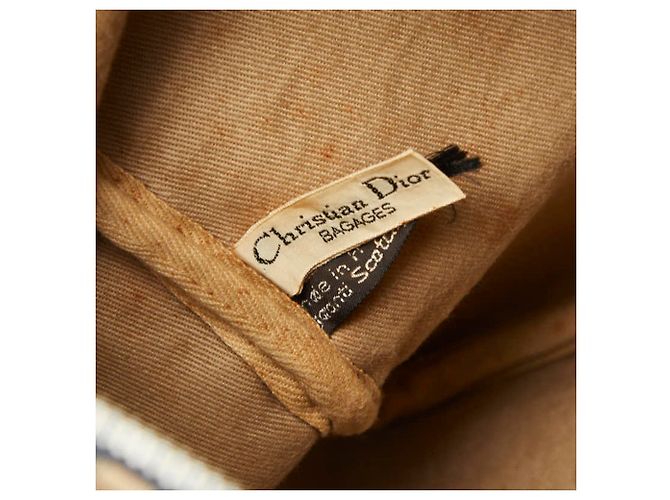 Borsa Christian Dior Dior Trotter Boston Bag Beige Blu navy - vista 11