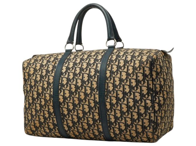 Borsa Christian Dior Dior Trotter Boston Bag Beige Blu navy - vista 2