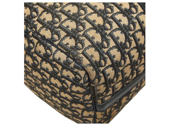 Borsa Christian Dior Dior Trotter Boston Bag Beige Blu navy - vista 7