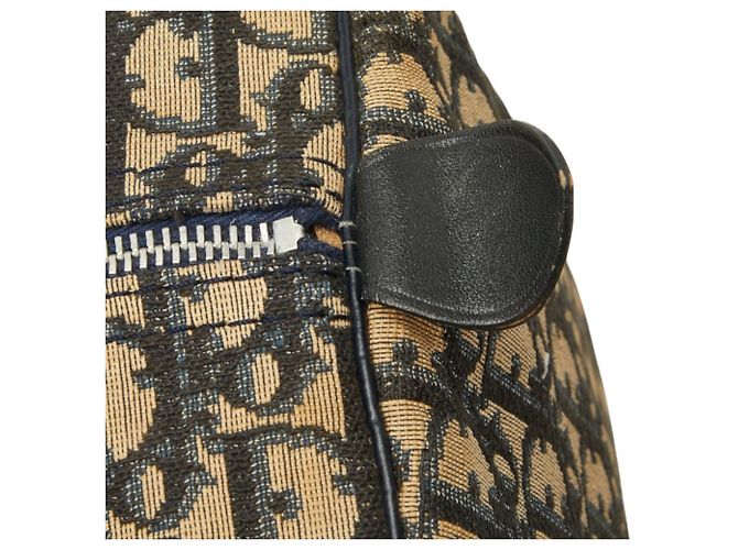 Borsa Christian Dior Dior Trotter Boston Bag Beige Blu navy - vista 8