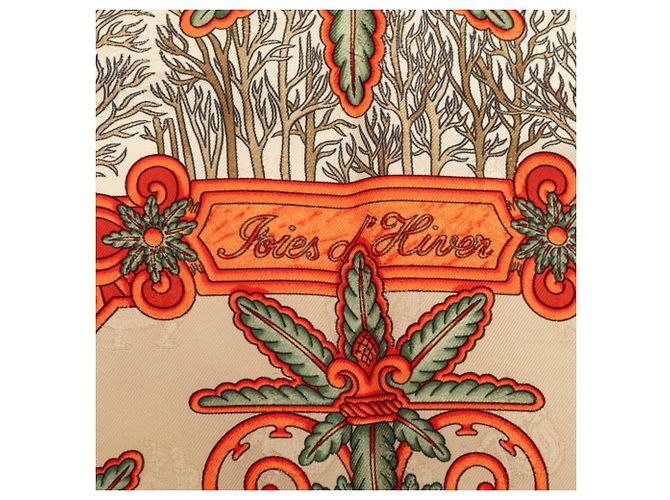 Hermès Foulard Hermes Carre 90 Winter Pleasures Rosso Multicolore - vista 4