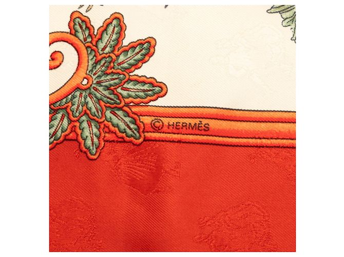 Hermès Foulard Hermes Carre 90 Winter Pleasures Rosso Multicolore - vista 6