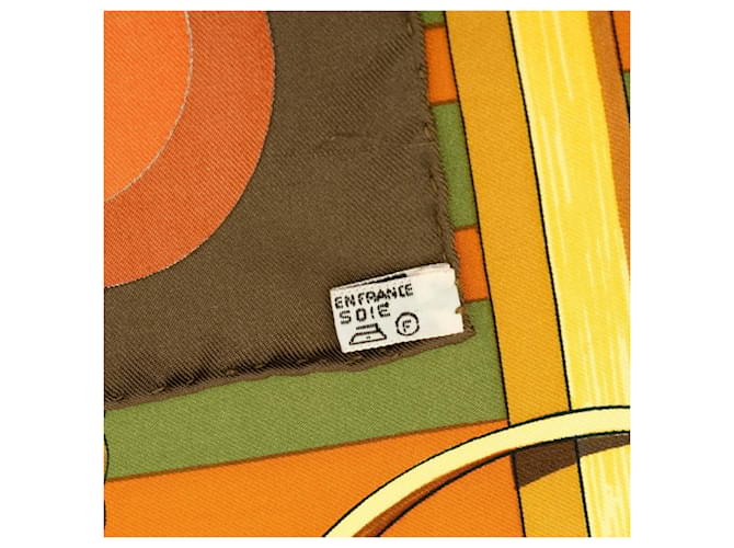 Hermès Carré 90 Coaching Scarf Marrone Multicolore - vista 6