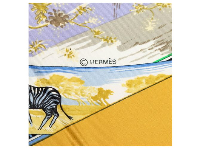 Hermès Hermes Carre 90 Tropic Seidentuch Mehrfarben Gelb - Ansicht 5