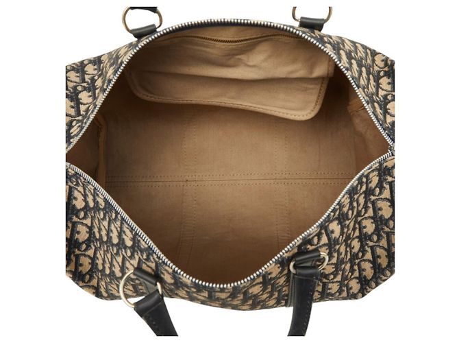 Borsa Christian Dior Dior Trotter Boston Bag Beige Blu navy - vista 12