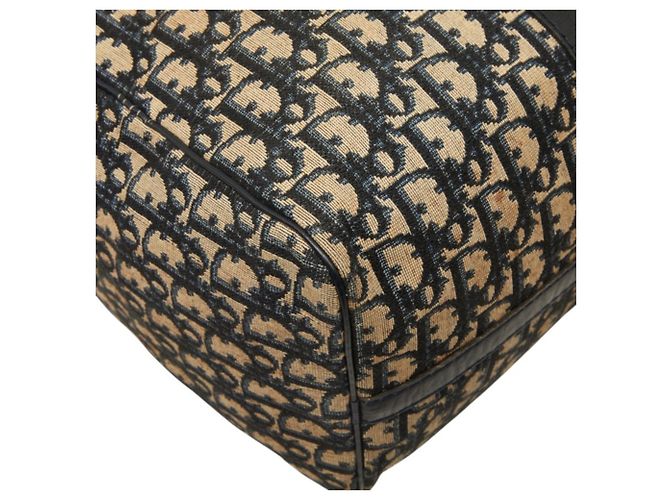 Borsa Christian Dior Dior Trotter Boston Bag Beige Blu navy - vista 7