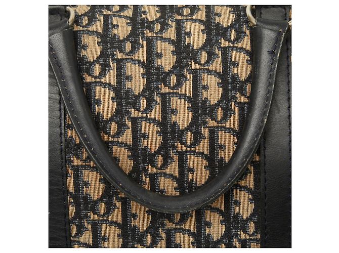 Borsa Christian Dior Dior Trotter Boston Bag Beige Blu navy - vista 9