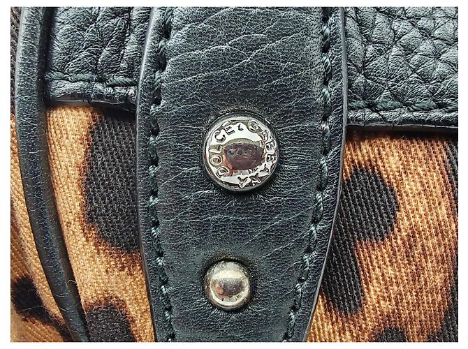 Borsa Dolce & Gabbana Leopardata in Pelle e Tessuto Nero Stampa leopardo - vista 11