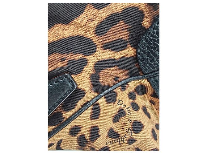 Borsa Dolce & Gabbana Leopardata in Pelle e Tessuto Nero Stampa leopardo - vista 13
