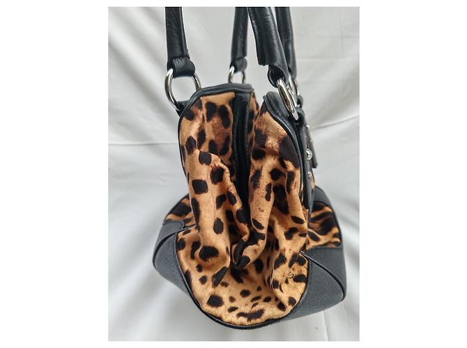 Borsa Dolce & Gabbana Leopardata in Pelle e Tessuto Nero Stampa leopardo - vista 4