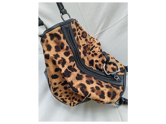 Borsa Dolce & Gabbana Leopardata in Pelle e Tessuto Nero Stampa leopardo - vista 5