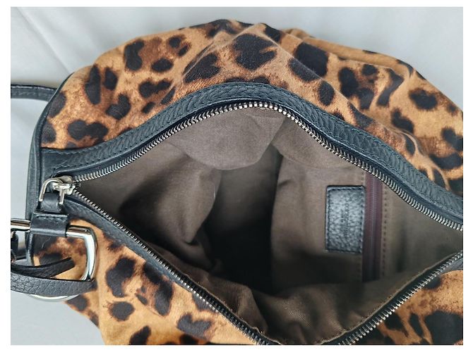 Borsa Dolce & Gabbana Leopardata in Pelle e Tessuto Nero Stampa leopardo - vista 7