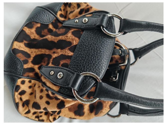 Borsa Dolce & Gabbana Leopardata in Pelle e Tessuto Nero Stampa leopardo - vista 9
