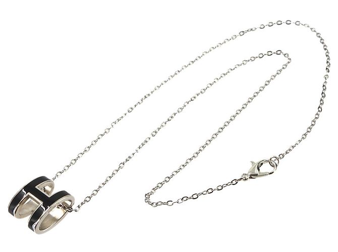 Hermès Collana Hermes Pop H in Nero e Argento - vista 3