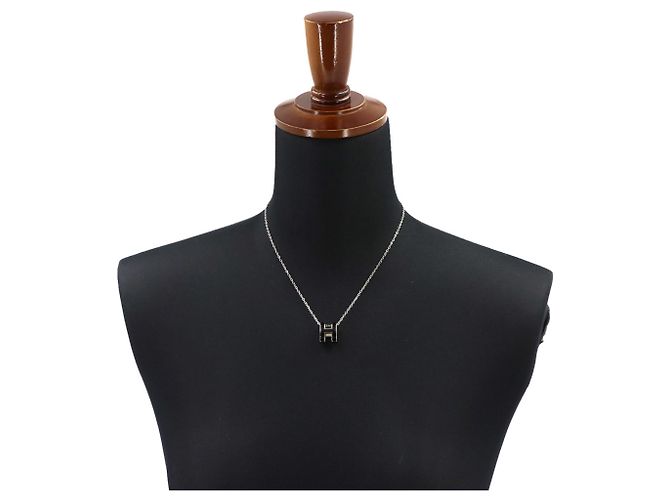 Hermès Collana Hermes Pop H in Nero e Argento - vista 5