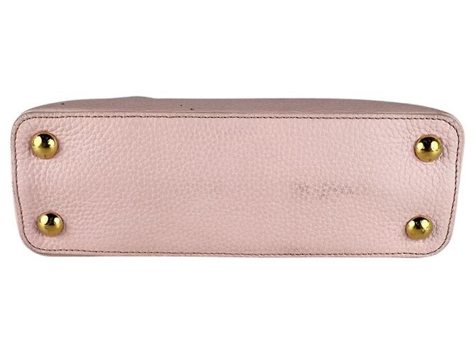 Borsa a mano in pelle Louis Vuitton Capucines BB Rosa - vista 4