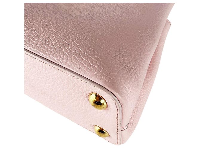 Borsa a mano in pelle Louis Vuitton Capucines BB Rosa - vista 8