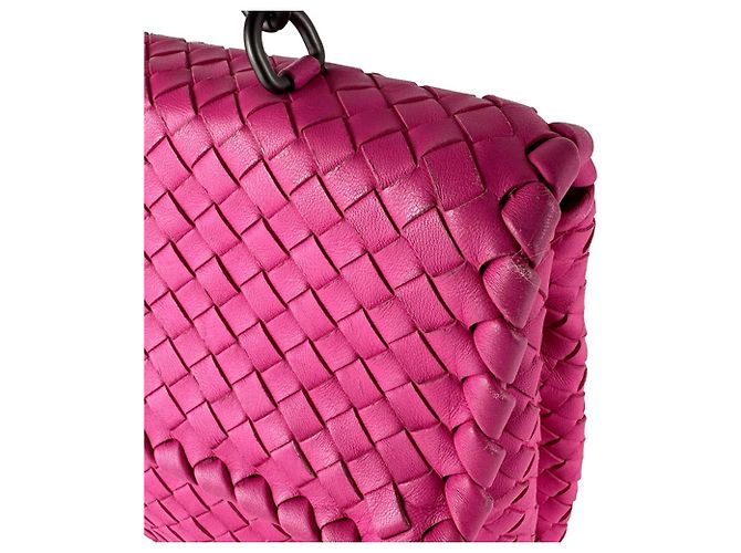 Borsa a tracolla Bottega Veneta Pink Intrecciato Rosa - vista 6