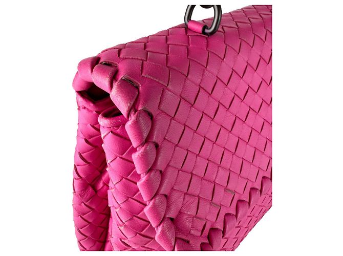 Borsa a tracolla Bottega Veneta Pink Intrecciato Rosa - vista 7