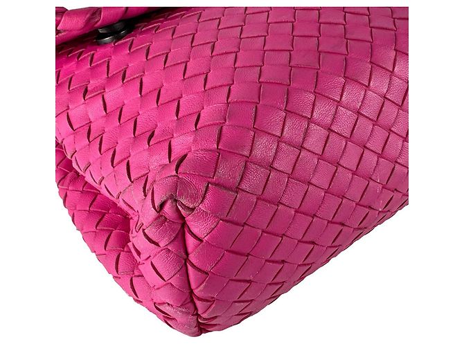 Borsa a tracolla Bottega Veneta Pink Intrecciato Rosa - vista 9
