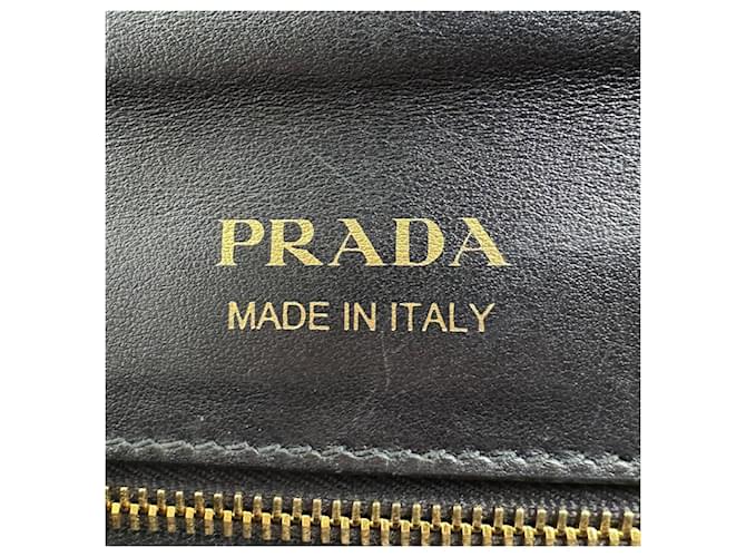 Borsa a tracolla Prada in pelle nera e verde Nero - vista 13