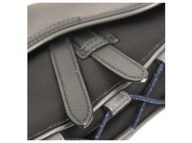 Borsa Saddle Christian Dior Nero Blu navy - vista 11