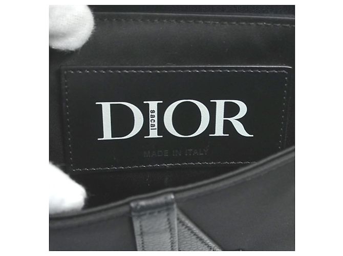 Borsa Saddle Christian Dior Nero Blu navy - vista 13