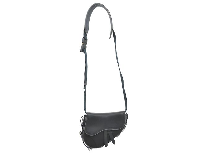 Borsa Saddle Christian Dior Nero Blu navy - vista 16