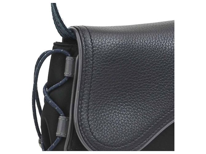 Borsa Saddle Christian Dior Nero Blu navy - vista 6
