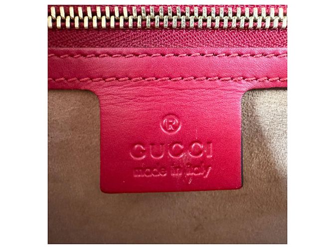 Borsa a tracolla in pelle Gucci Sylvie Rosso - vista 12