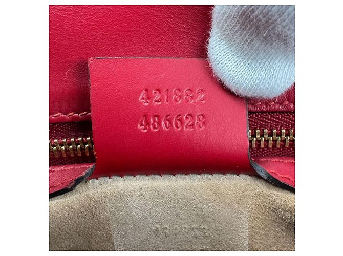 Borsa a tracolla in pelle Gucci Sylvie Rosso - vista 13