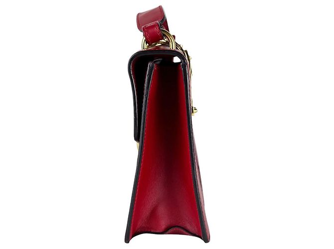Borsa a tracolla in pelle Gucci Sylvie Rosso - vista 2