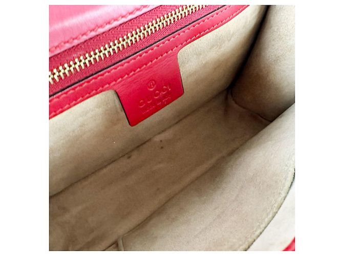 Borsa a tracolla in pelle Gucci Sylvie Rosso - vista 5