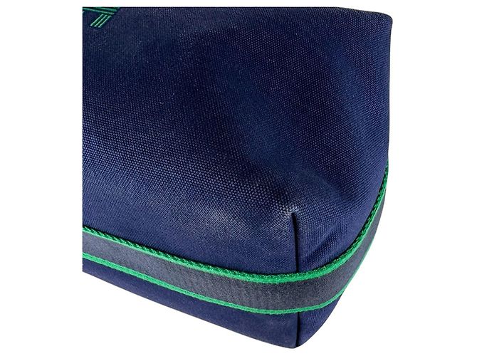 Hermès Borsa Hermes Bride à Black GM Canvas Blu Verde - vista 8