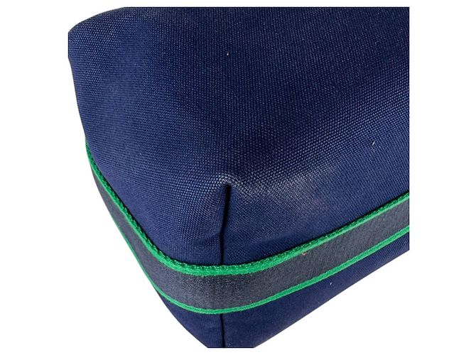 Hermès Borsa Hermes Bride à Black GM Canvas Blu Verde - vista 9