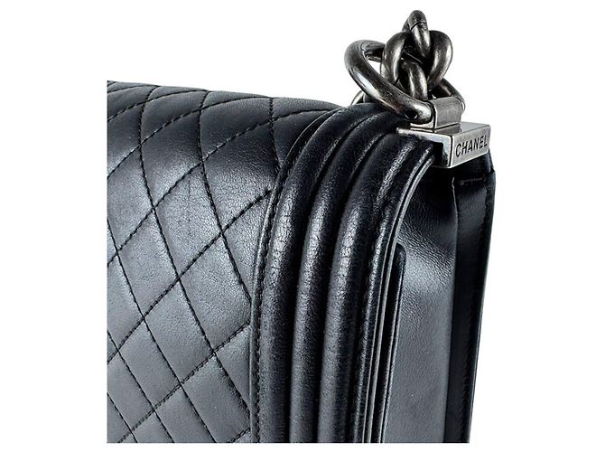 Borsa a tracolla Chanel Boy Large in pelle di agnello Nero - vista 5