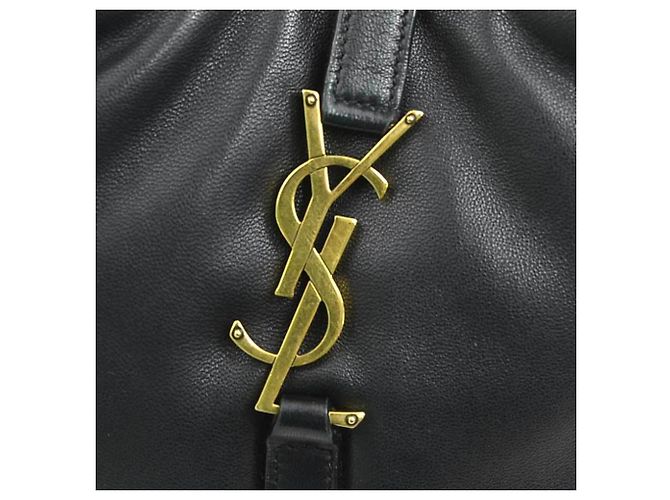 Saint Laurent Le 5 A 7 Small Leather Shoulder Bag Schwarz - Ansicht 10