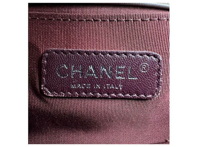 Le Boy Bolsa de Ombro Chanel Boy em Veludo Castanho claro - vista 12