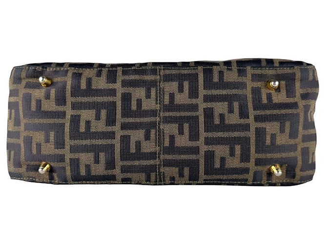 Borsa Fendi Zucca Marrone in Pelle e Nylon - vista 3