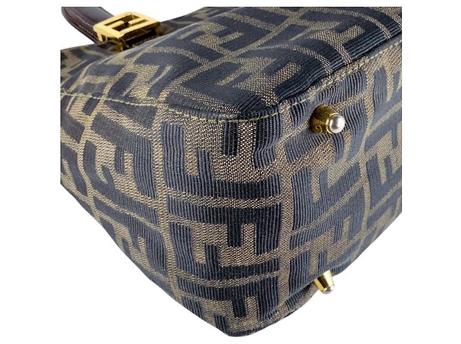 Borsa Fendi Zucca Marrone in Pelle e Nylon - vista 8