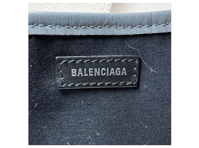 Borsa Balenciaga Cabas S Navy Marrone Crudo - vista 13