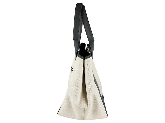 Borsa Balenciaga Cabas S Navy Marrone Crudo - vista 2